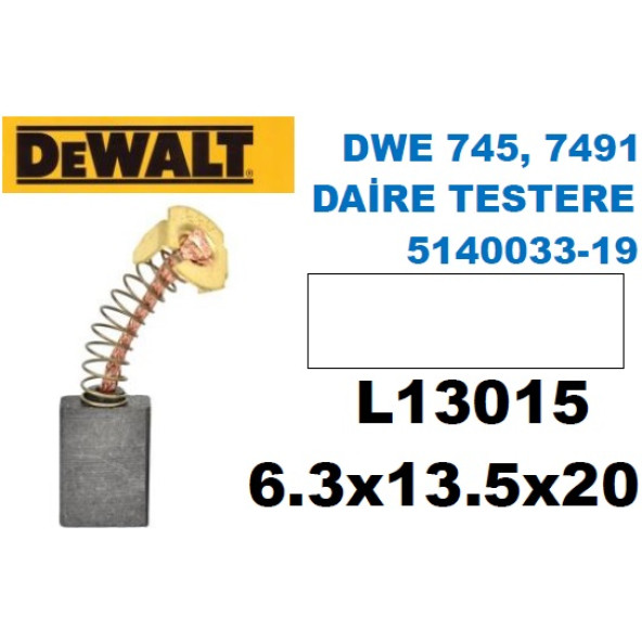 Dewalt DWE 745, 7491 DAİRE TESTERE 5140033 19 Kömür Fırça Seti 6,3x13,5x20 - 1