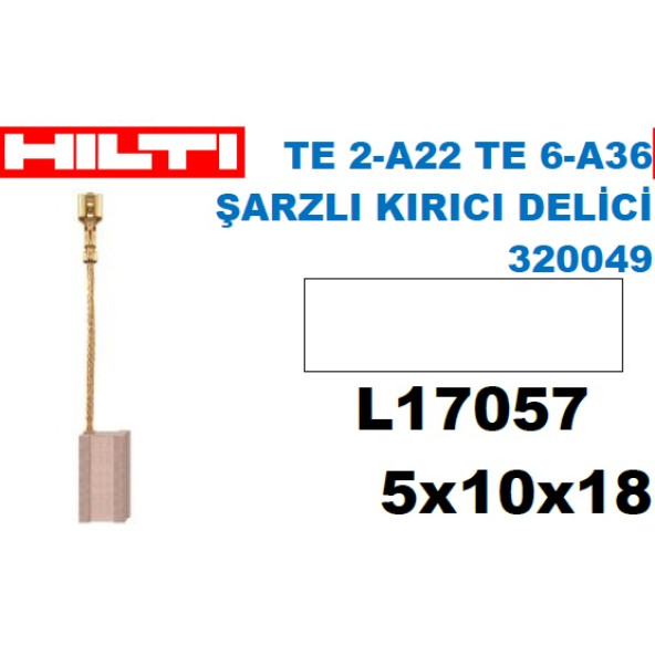 Hilti TE 2 A22 TE 6 A36 ŞARZLI KIRICI DELİCİ 320049 Kömür Fırça Seti 5x10x18 - 1