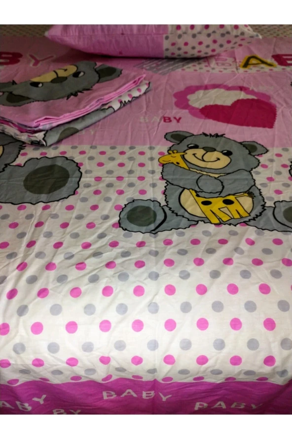 Çocuklara Özel Baskılı Outlet Tek Kişilik Nevresim Takımı, 3 Parça, Ranforce Kumaş - 2