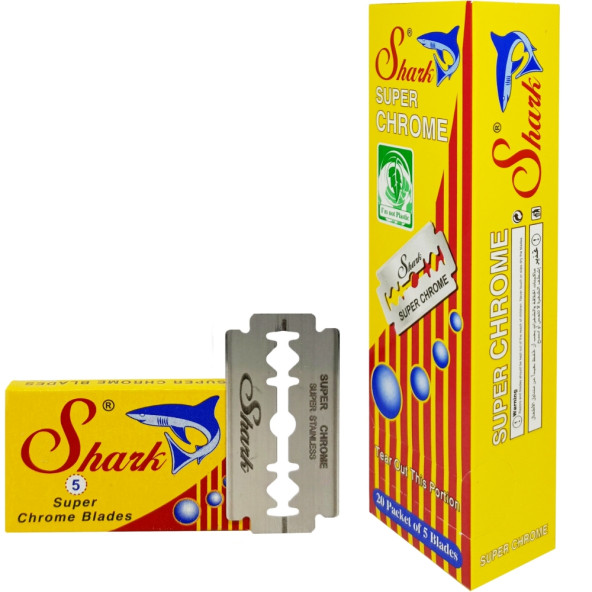 Shark Super Chrome Jilet, Çift Taraflı Tıraş Bıçağı - Yaprak Jilet, 50-100-200 Adet Seçenekli