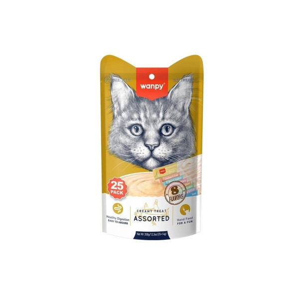 Wanpy Karışık 8 Lezzetli Krema Kedi Ödülü 25x14 Gr