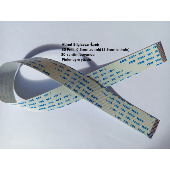 Awm 20624 80C 60V Vw-1 Flex  Kablo 30 Pin 30  Cm 30-0.5-30A ürün görseli 1