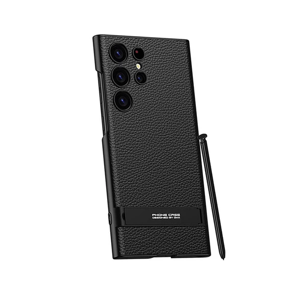Vendas Samsung Galaxy S24 Ultra Kılıf Zore Kamera Korumalı Leather Dikey Standlı Ays Kapak - 7