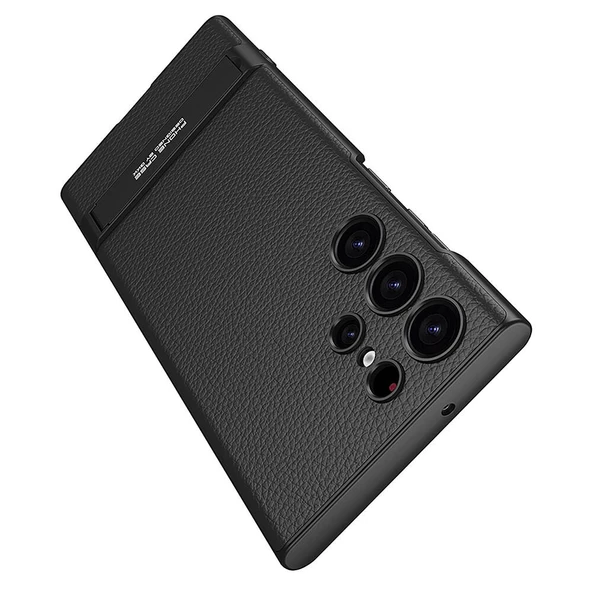 Vendas Samsung Galaxy S24 Ultra Kılıf Zore Kamera Korumalı Leather Dikey Standlı Ays Kapak - 2
