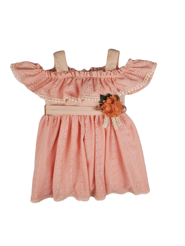 Kız Çocuk Elbise Fırfırlı Dantelli Yazlık Elbise 001