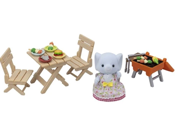 Sylvanian Families Barbekü Piknik Fil Kız ESF5640 - Resim 5