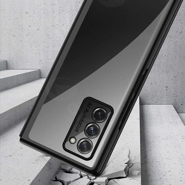 Samsung Galaxy Z Fold 2 Kılıf Şeffaf Kıpta Kapak - 8