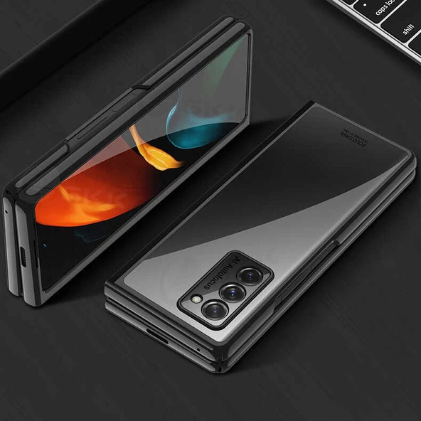 Samsung Galaxy Z Fold 2 Kılıf Şeffaf Kıpta Kapak - 9