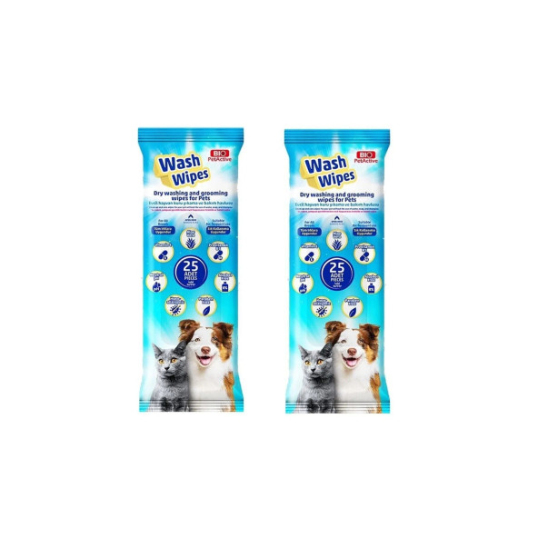 BİO PETACTİVE 2 ADET WASH WİPES 2X25Lİ PAKET