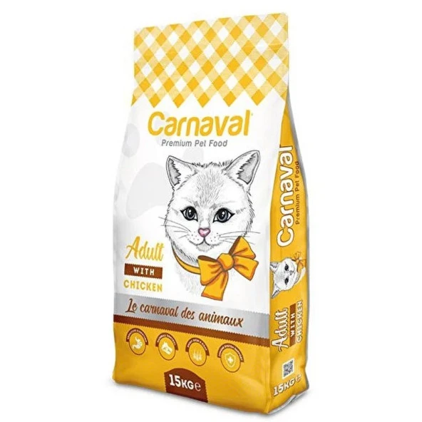 Carnaval Yetişkin Tavuklu Kedi Maması 15Kg