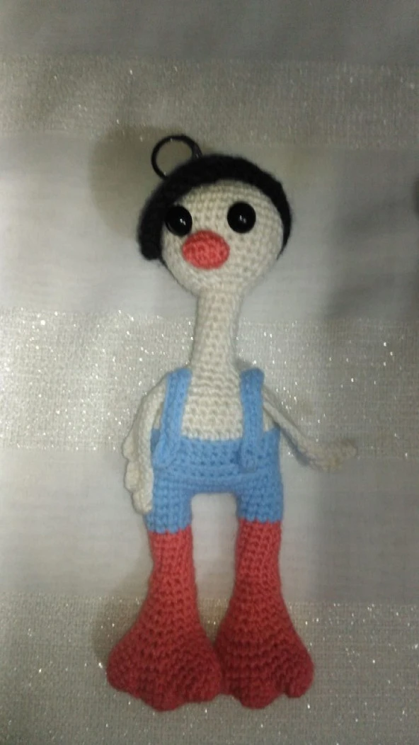 Sevimli Ördek Anahtarlık Amigurumi Organik Oyuncak - 1