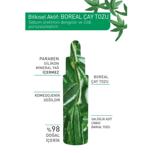 YVES ROCHER Karma ve Yağlı Ciltler için Sebo Pure Vegetal Antioksidan Yağ Dengeleyici Serum - 3
