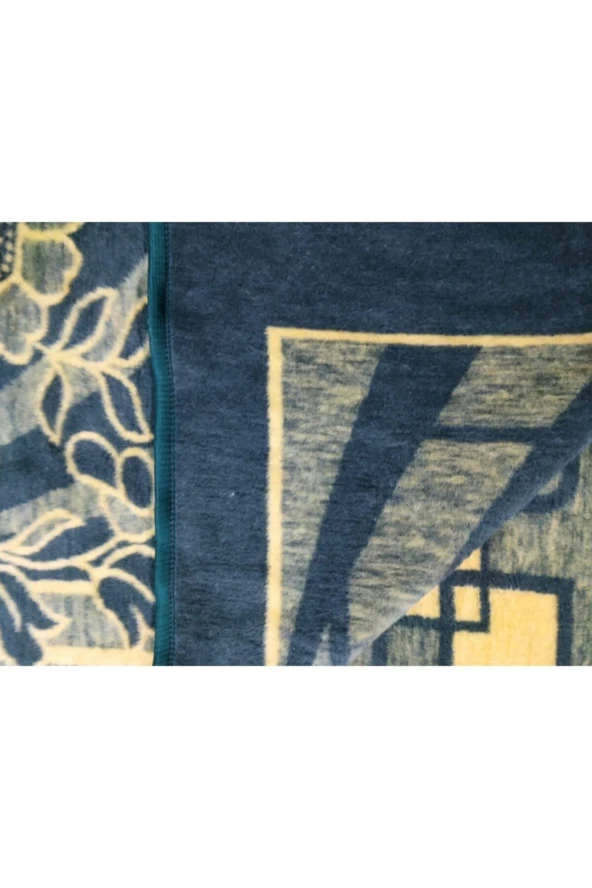 Febatex Çift Kişilik Peluş Uşak Battaniyesi, Yeşil - mavi - 2