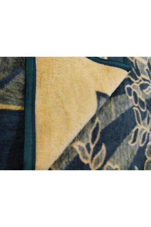 Febatex Çift Kişilik Peluş Uşak Battaniyesi, Yeşil - mavi - 3