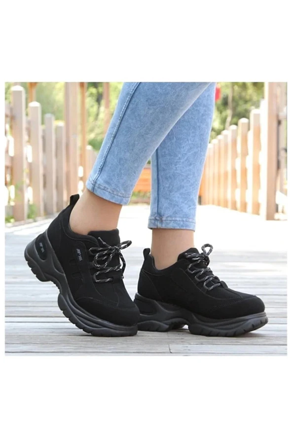 M.P 305 Siyah Orijinal Ürün Kalın Taban Kadın Yürüyüş Ayakkabısı ürün görseli