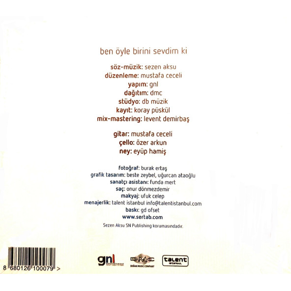 SERTAB ERENER - BEN ÖYLE BİRİNİ SEVDİM Kİ (CD) (2014) - 2