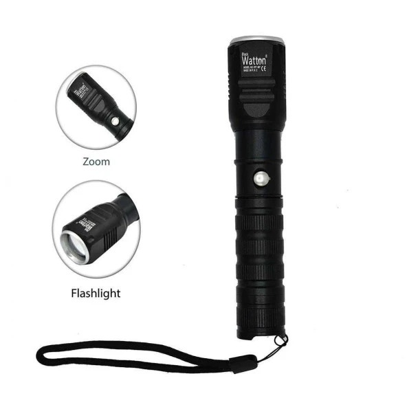 Şarjlı Pilli Zoomlu EL Feneri Watton Wt-087 ürün görseli