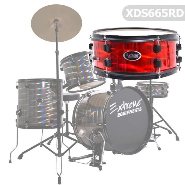 Bateri Davul Seti Metalik Kırmızı XDS665RD - 1