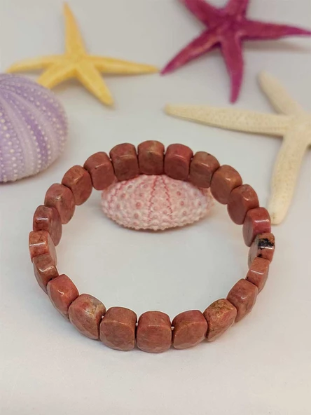 Rodonit Taşı Oval Kesim Unisex Bileklik (46098) - Resim 2