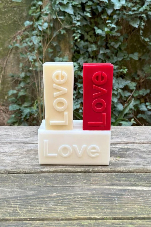 Love Yazılı Baton Mum Kalıbı (Silikon) - Resim 4