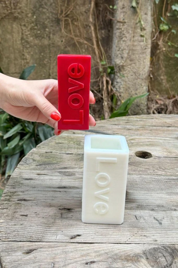 Love Yazılı Baton Mum Kalıbı (Silikon) - Resim 5