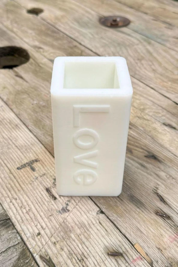 Love Yazılı Baton Mum Kalıbı (Silikon) - Resim 8