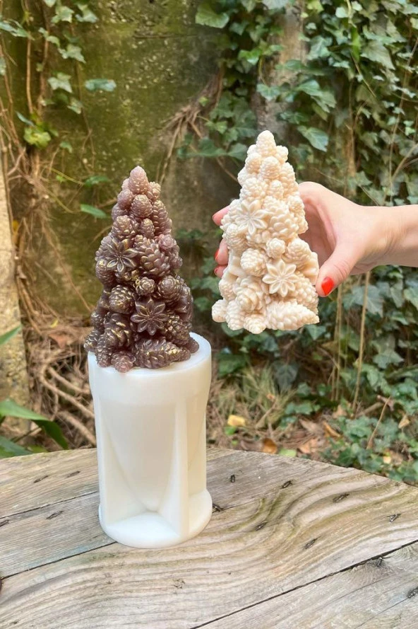 Kozalaklı Çam Ağacı Mum Kalıbı (SİLİKON) - Resim 2