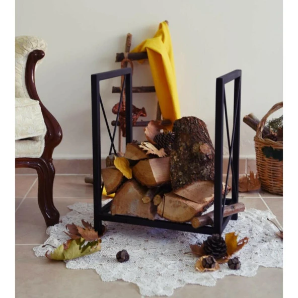 Sobanın Yanına Odunluk Metal Odun Taşıma Sepeti - 2