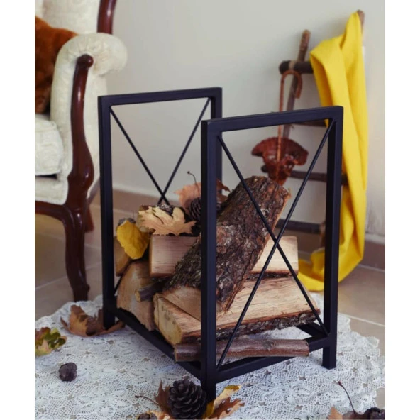 Sobanın Yanına Odunluk Metal Odun Taşıma Sepeti - 3