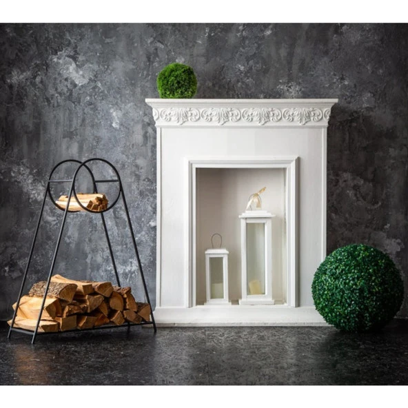 Dekoratif Odunluk Şömine Yanı Metal Odunluk - 3