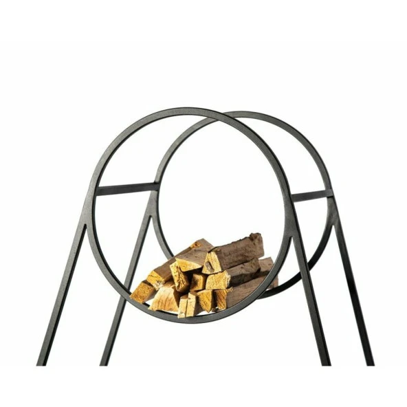 Dekoratif Odunluk Şömine Yanı Metal Odunluk - 5