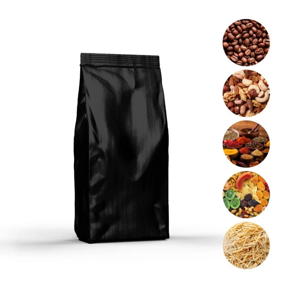 Siyah Mat Metalize Yan Körüklü Torba 13x40+4 Cm 2000 Gr 1000 Adet