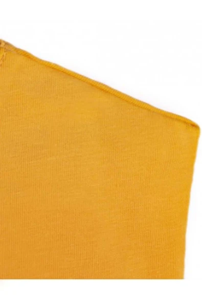 Kız Bebek Çiçek Baskılı Bisiklet Yaka Kolsuz Sarı Tişört - Resim 3