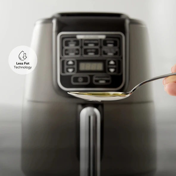 Karaca Air Pro Cook XL 2 in 1 Konuşan Airfryer Space Gray 4 Kişilik - 11