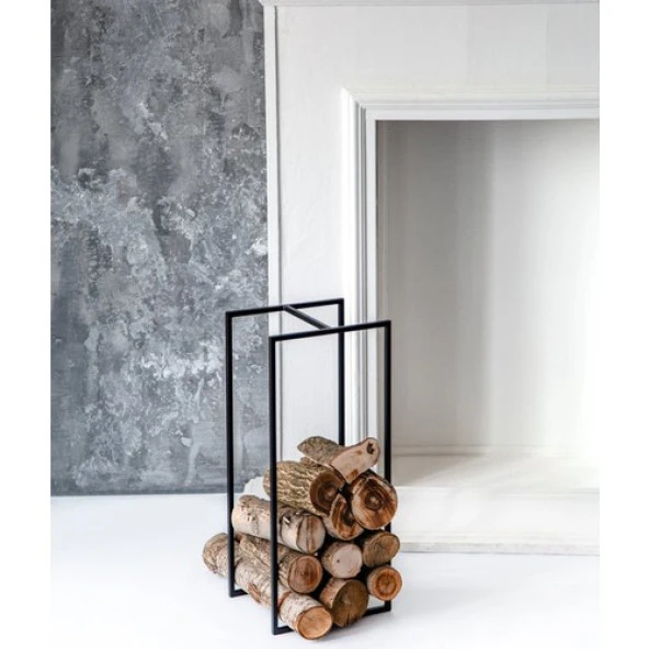 Ferforje Odunluk Şömine Yanı Metal Odun Sehpası ürün görseli 1