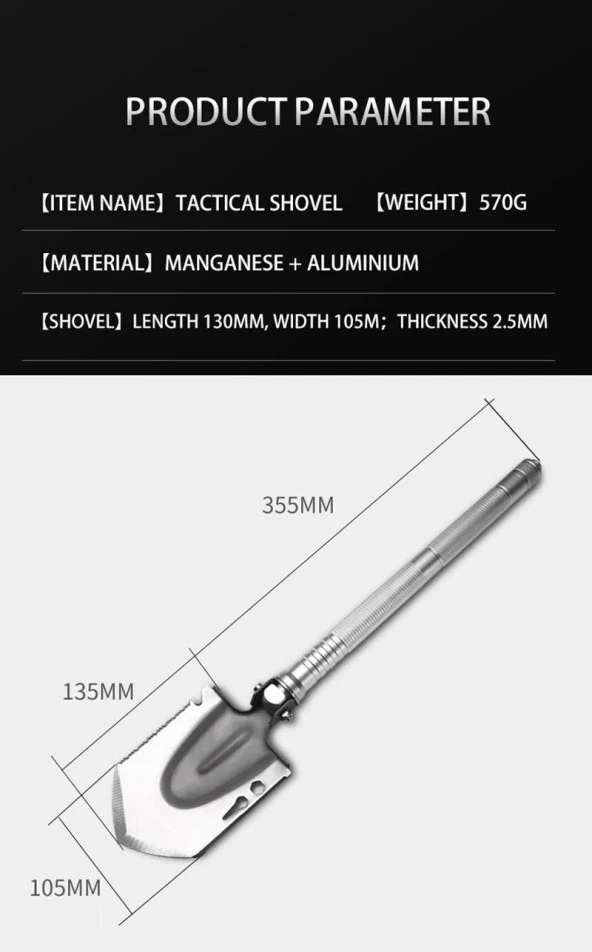 Grand Harvest GBC-S01-2 Multi Fonksiyonel Taktik Kürek - 8