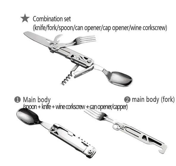 Grand Harvest GHKS002 Multi Fonksiyonel Çatal Bıçak Kaşık Tirbüşon Set - 6