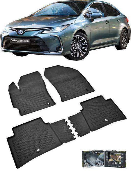 Sahler Toyota Corolla  Sedan 2019 ve Sonrası  4.5D Havuzlu Paspas Siyah