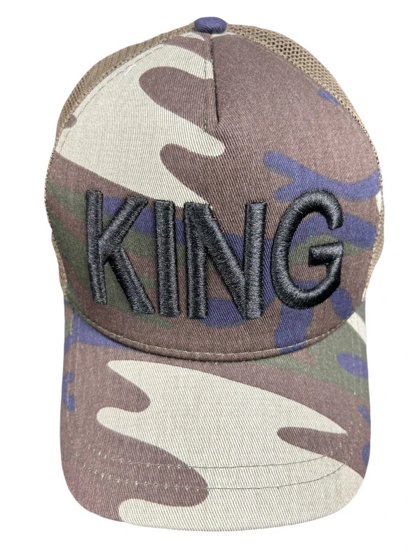 Yetişkin Fileli Kep Şapka Ayarlanabilir Havadar Şapka Kamuflaj KING