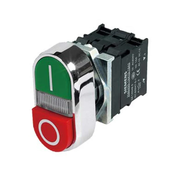 Siemens 22mm  LED’li Buton Metal Kırmızı 230V AC,3SB6166-0DB20-1CA0