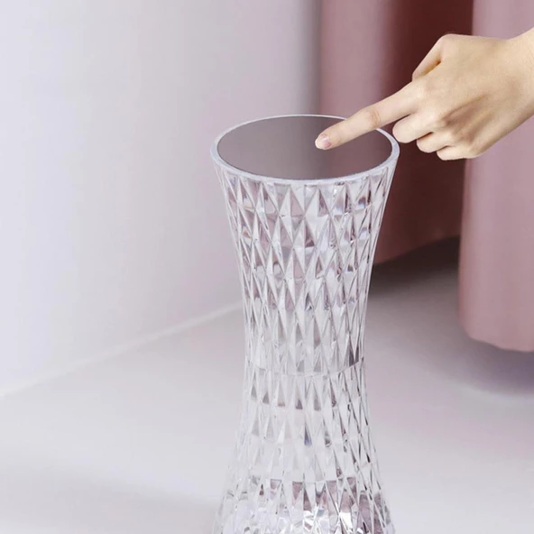 LW-5 Şarjlı Kristal Elmas Masa Lambası Dokunmatik Romantik Akrilik Led Gece Lambası - 5