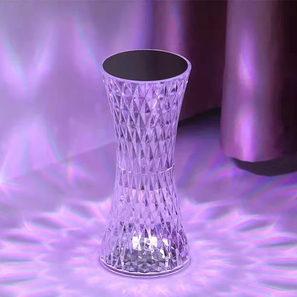 LW-5 Şarjlı Kristal Elmas Masa Lambası Dokunmatik Romantik Akrilik Led Gece Lambası - 2