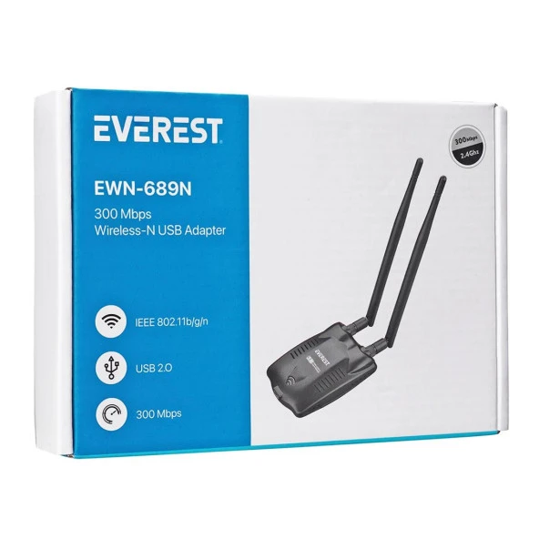 Everest EWN-689N 300Mbps Usb Kablosuz Adaptör - 4819