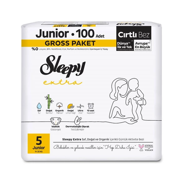 Sleepy Extra Günlük Aktivite Gross Paket Bebek Bezi 5 Numara Junior 100 Adet - 2