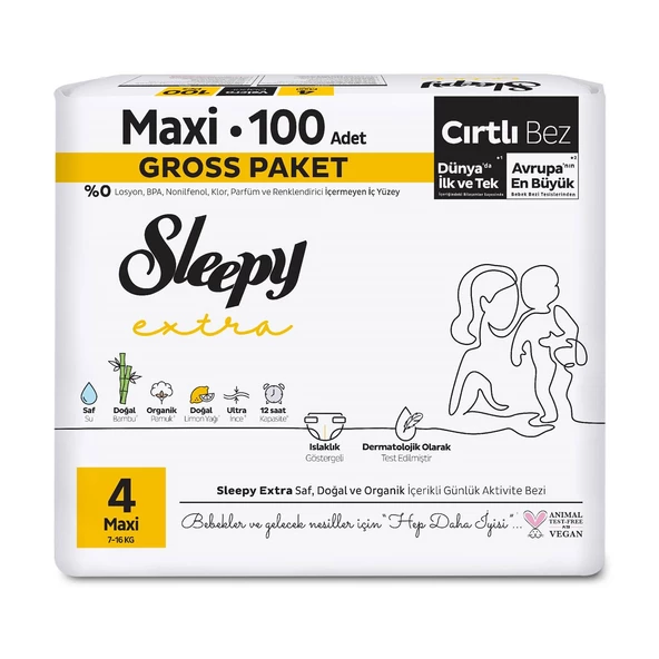 Sleepy Extra Günlük Aktivite Gross Paket Bebek Bezi 4 Numara Maxi 100 Adet - 2