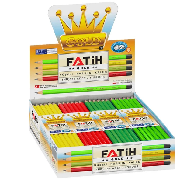 Fatih Kurşun Kalem Gold 12 Adet (11010)
