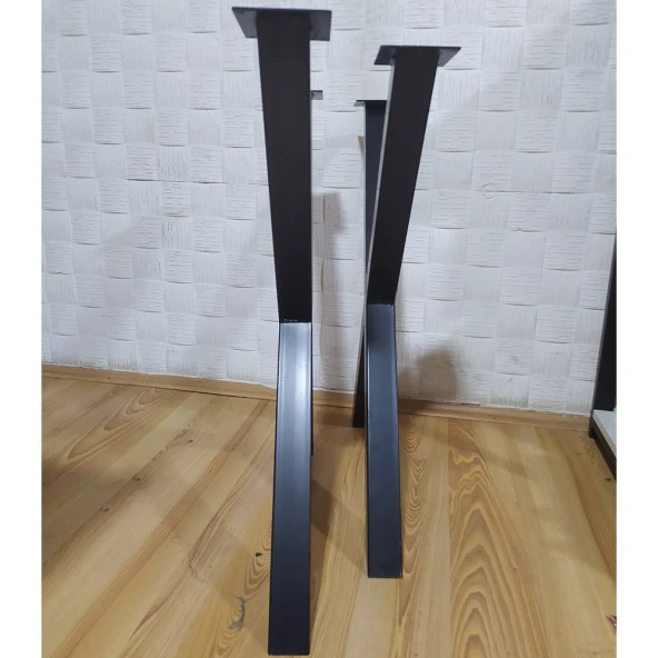 Çapraz Ayak Masa Siyah Metal Masa Ayağı X Model Masa Ayağı - 4