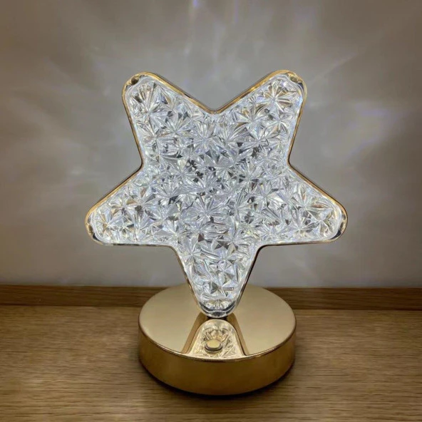 LW-27 Şarjlı Yıldız Kristal Elmas Masa Lambası Dokunmatik Romantik Akrilik Led Gece Lambası