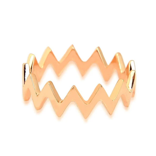 Kuyumcudukkani Taşsız ZigZag Trend Yüzük-10340-W