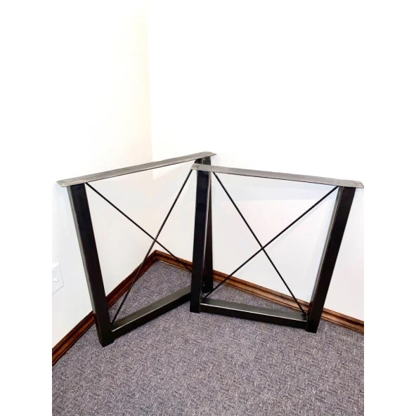 Masa Ayağı Siyah Metal Profil Masa Ayağı Çalışma Masası Ayağı - Resim 2